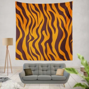 Painted Tiger Stripes Pattern Wall Tapestry