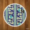 Paisley Border Floral Design Round Beach Towel