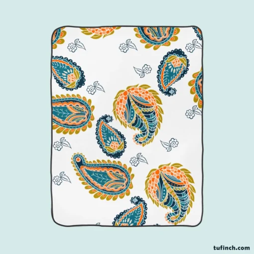 Paisley Ethnic Design Fleece Blanket 1