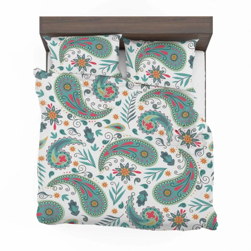 Paisley Floral Indian Folk Art Pattern Bedding Set 2