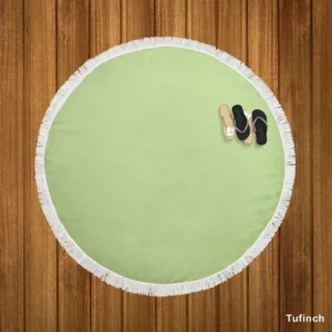 Pale Green Color Round Beach Towel