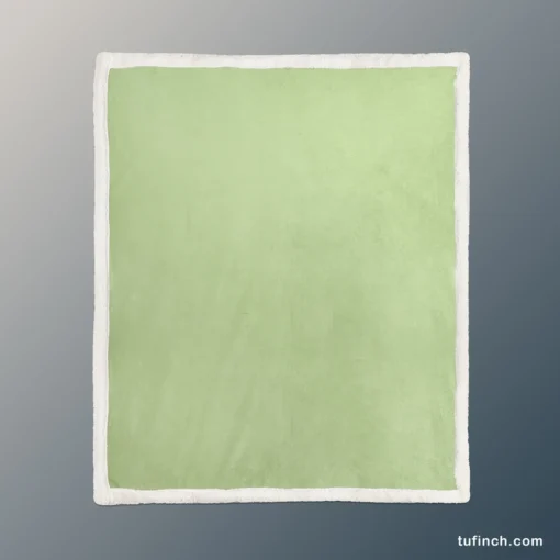 Pale Green Color Sherpa Fleece Blanket 1