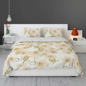 Pale Pink Flowers Spring Design Bedding Set 1