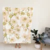 Pale Pink Flowers Spring Design Fleece Blanket