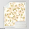 Pale Pink Flowers Spring Design Sherpa Fleece Blanket