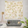 Pale Pink Flowers Spring Design Wall Tapestry