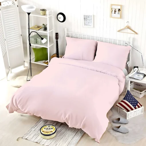 Pale Pink Solid Color Bedding Set