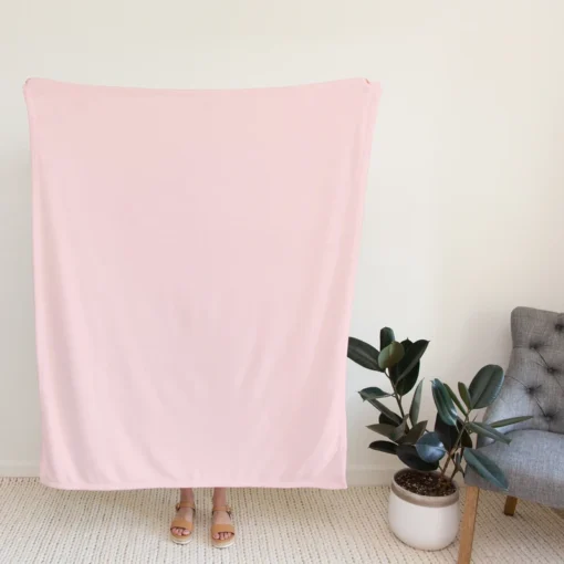 Pale Pink Solid Color Fleece Blanket