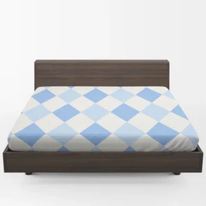 Pale Sky Blue Light Cornflower Blue Argyle Fitted Sheet 1