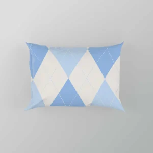 Pale Sky Blue Light Cornflower Blue Argyle Pillow Case