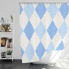 Pale Sky Blue Light Cornflower Blue Argyle Shower Curtain