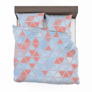 Pastel Blue Peach Crystal Triangle Bedding Set 2