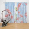 Pastel Blue Peach Crystal Triangle Curtain