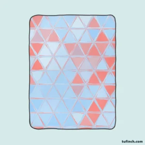 Pastel Blue Peach Crystal Triangle Fleece Blanket 1