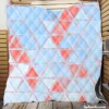 Pastel Blue Peach Crystal Triangle Quilt Blanket