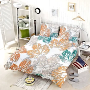 Pastel Color Maple Leaves Bedding Set