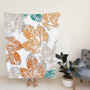 Pastel Color Maple Leaves Fleece Blanket