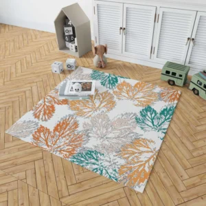 Pastel Color Maple Leaves Rug 1