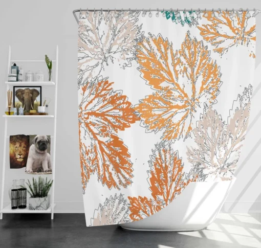 Pastel Color Maple Leaves Shower Curtain