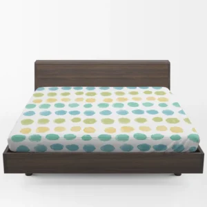 Pastel Color Yellow Blue Green Polka Pattern Fitted Sheet 1