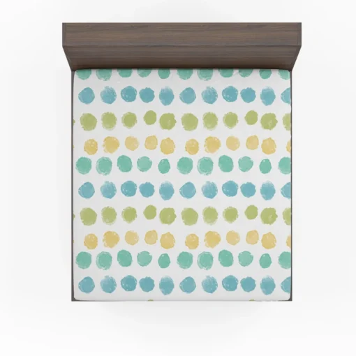 Pastel Color Yellow Blue Green Polka Pattern Fitted Sheet