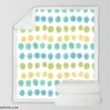 Pastel Color Yellow Blue Green Polka Pattern Sherpa Fleece Blanket