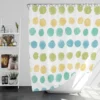 Pastel Color Yellow Blue Green Polka Pattern Shower Curtain