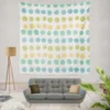 Pastel Color Yellow Blue Green Polka Pattern Wall Tapestry