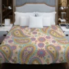 Pastel Colored Floral Paisley Design Duvet Cover