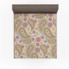 Pastel Colored Floral Paisley Design Fitted Sheet