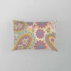 Pastel Colored Floral Paisley Design Pillow Case