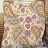 Pastel Colored Floral Paisley Design Quilt Blanket