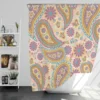 Pastel Colored Floral Paisley Design Shower Curtain