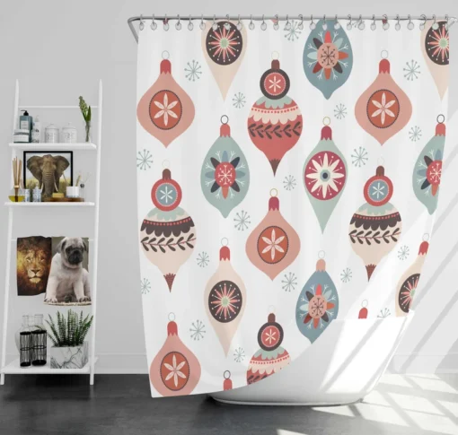 Pastel Decorative Ball Pattern Shower Curtain