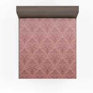 Pastel Peach Damask Vector Fitted Sheet