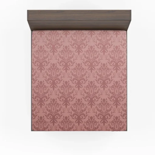 Pastel Peach Damask Vector Fitted Sheet