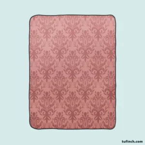 Pastel Peach Damask Vector Fleece Blanket 1