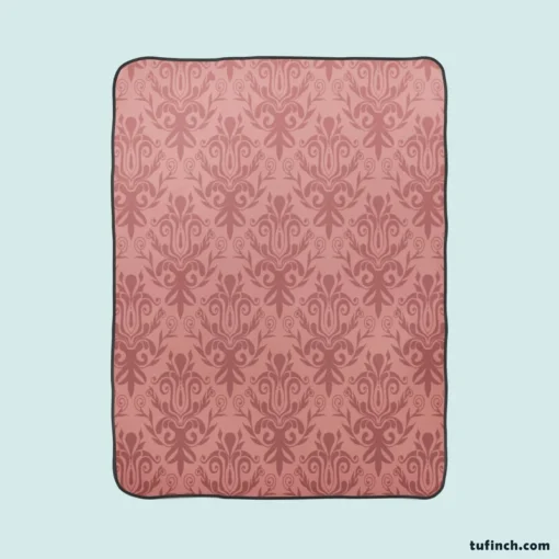 Pastel Peach Damask Vector Fleece Blanket 1