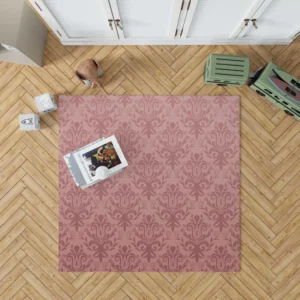 Pastel Peach Damask Vector Rug