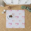 Pastel Pink Watercolor Hearts Rug