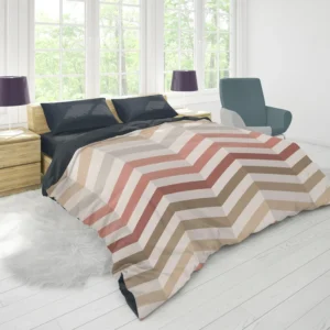 Pastel Pink Zigzag Chevron Duvet Cover 1