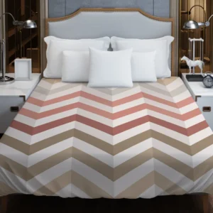 Pastel Pink Zigzag Chevron Duvet Cover