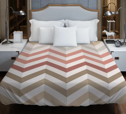 Pastel Pink Zigzag Chevron Duvet Cover