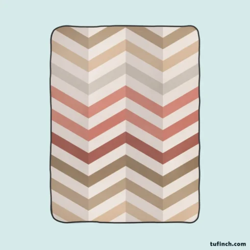 Pastel Pink Zigzag Chevron Fleece Blanket 1