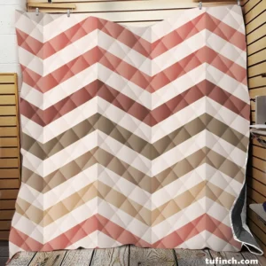 Pastel Pink Zigzag Chevron Quilt Blanket