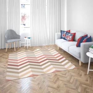 Pastel Pink Zigzag Chevron Rug 2