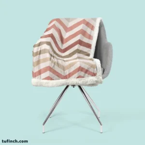 Pastel Pink Zigzag Chevron Sherpa Fleece Blanket 2