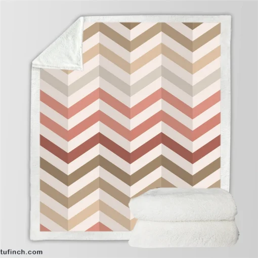 Pastel Pink Zigzag Chevron Sherpa Fleece Blanket