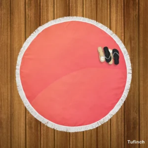 Pastel Red Solid Color Round Beach Towel