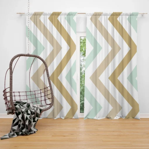 Pastel Seamless Zigzag Pattern Curtain